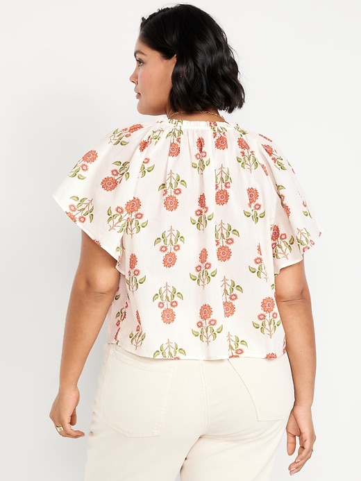 Image number 8 showing, Flutter-Sleeve Tassel-Tie Top