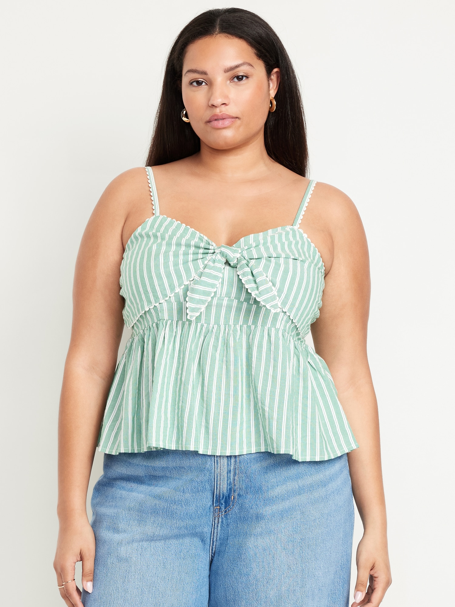 Fit & Flare Seersucker Peplum Top | Old Navy