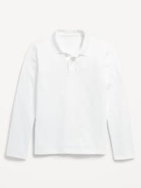 Image number 1 showing, School Uniform Long-Sleeve Polo Shirt for Boys