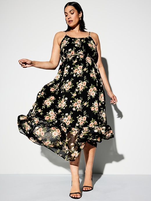Image number 3 showing, The Occasion by Old Navy Waist-Defined Chiffon Maxi Dress