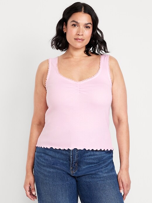 Image number 6 showing, Ribbed Cinched-Front Tank Top