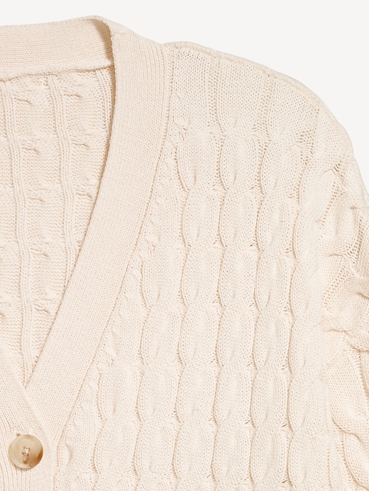 Image number 5 showing, Oversized Slouchy Cable-Knit Cardigan Sweater