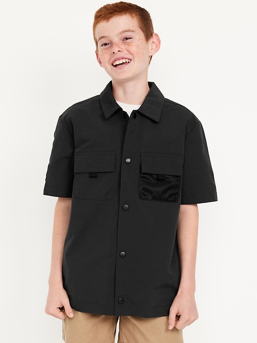 Image number 1 showing, Short-Sleeve Ripstop Pocket Shirt for Boys