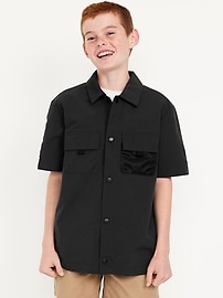 Image number 1 showing, Short-Sleeve Ripstop Pocket Shirt for Boys