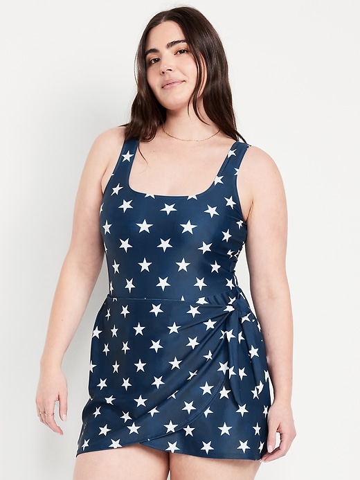 Image number 5 showing, Matte Side-Tie Swim Dress