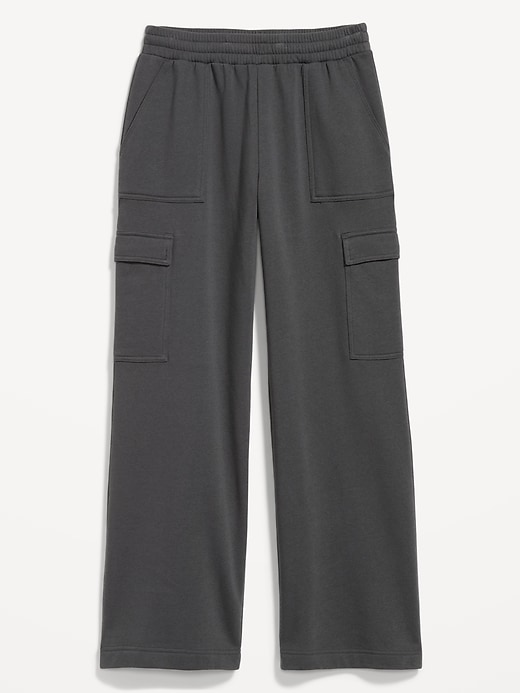 Image number 4 showing, High-Waisted SoComfy Cargo Wide-Leg Sweatpants