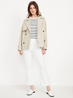 High-Waisted Weekender Pull-On Crop Flare Jeans