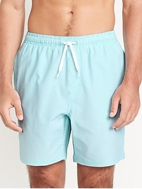 Image number 1 showing, Seersucker Swim Trunks -- 7-inch inseam