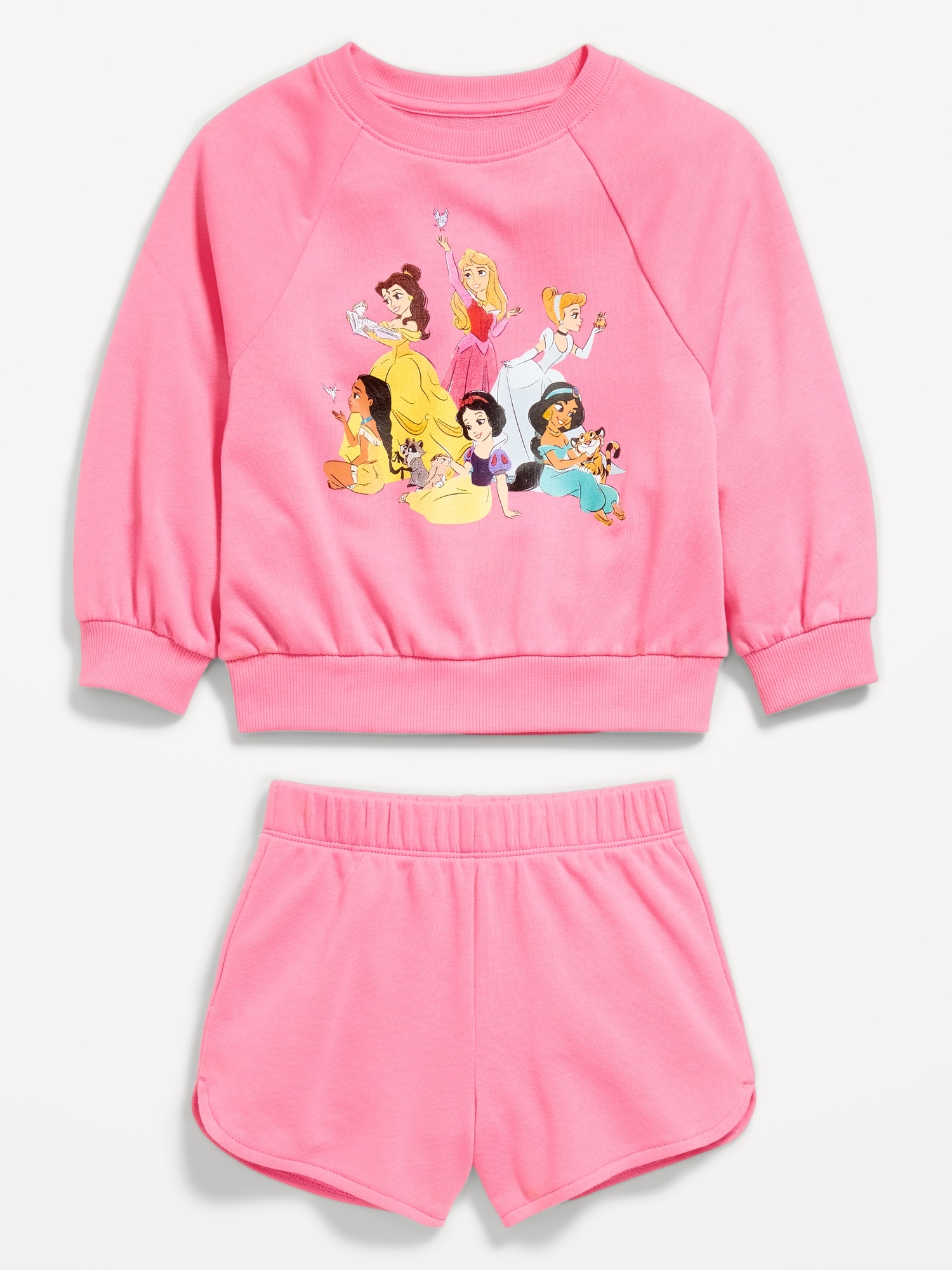 Disney© French-Terry Graphic Sweatshirt and Shorts Set for Toddler Girls