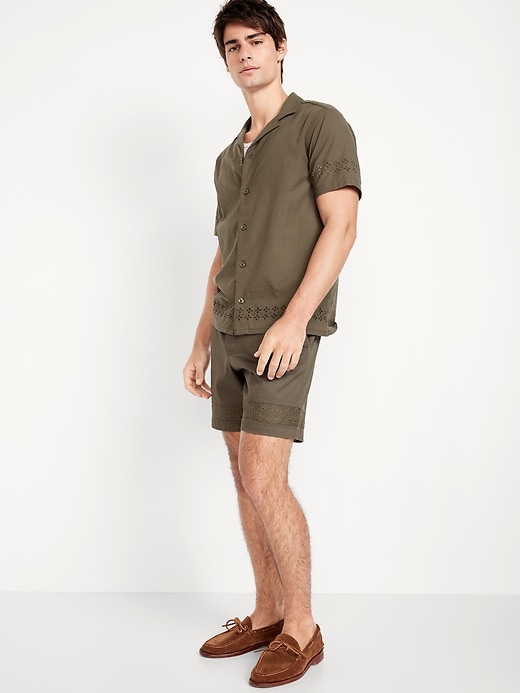 Image number 3 showing, Short-Sleeve Eyelet Camp Shirt