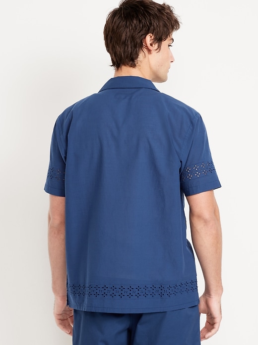 Image number 2 showing, Short-Sleeve Eyelet Camp Shirt