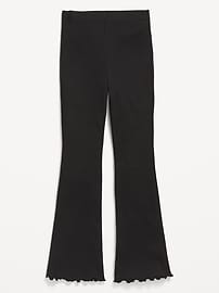 Image number 1 showing, High-Waisted Ribbed Flared Leggings for Girls
