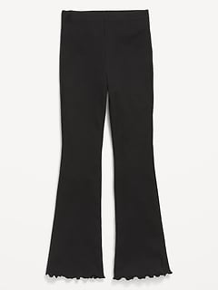 High-Waisted Ribbed Flared Leggings for Girls