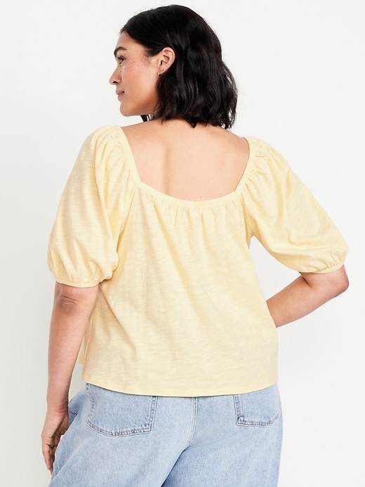 Image number 7 showing, Square-Neck Puff-Sleeve Top