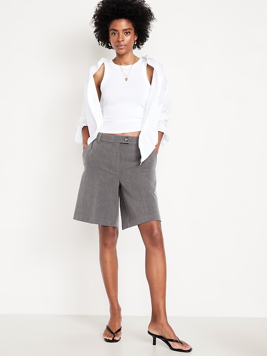 Image number 1 showing, Mid-Rise Taylor Bermuda Shorts -- 10-inch inseam