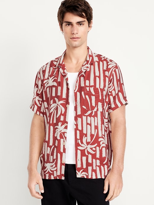 Image number 1 showing, Short-Sleeve Printed Camp Shirt