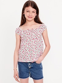 Image number 1 showing, Printed Short-Sleeve Top for Girls