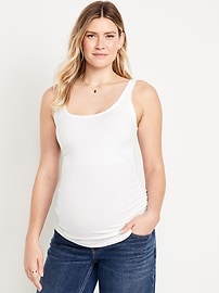 Image number 1 showing, Maternity Scoop-Neck Ribbed Tank Top