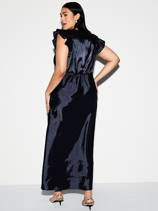 Image number 10 showing, The Occasion by Old Navy Flutter-Sleeve Satin Maxi Dress