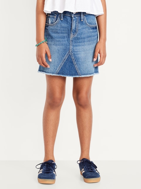 High-Waisted Jean Skirt for Girls - Medium Wash