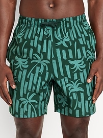 Image number 1 showing, Printed Swim Trunks -- 7-inch inseam