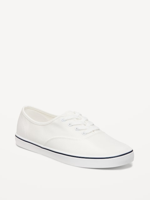 Canvas Prep Sneakers for Women - Bright White