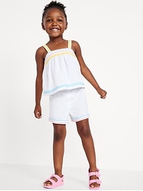Image number 1 showing, Sleeveless Linen-Blend Top and Shorts Set for Toddler Girls