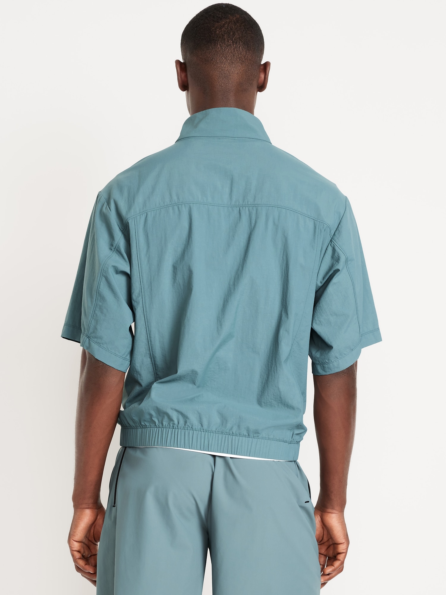 Short-Sleeve Nylon Half-Zip Top