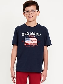 Image number 1 showing, Short-Sleeve Gender-Neutral Logo-Graphic T-Shirt for Kids
