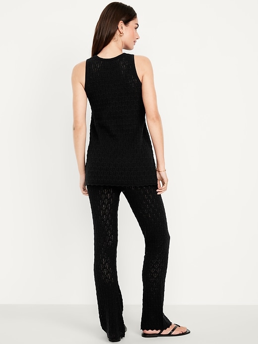 Image number 3 showing, High-Waisted Crochet Flare Pants