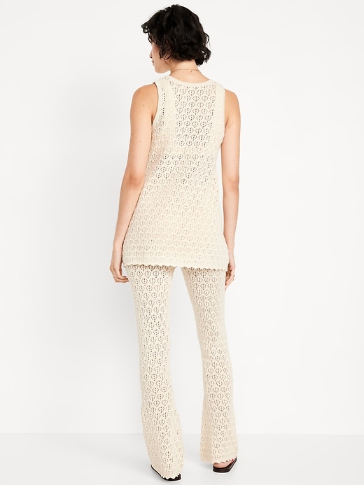 Image number 3 showing, High-Waisted Crochet Flare Pants