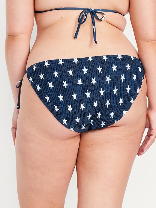 Image number 8 showing, Mid-Rise Textured String Bikini Swim Bottoms