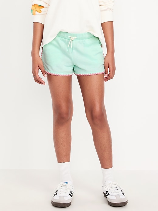 Image number 1 showing, Dolphin-Hem French-Terry Cheer Shorts for Girls