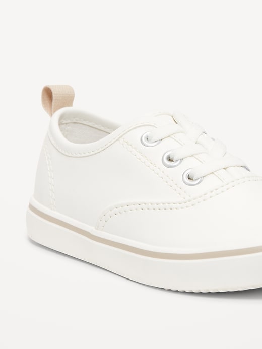 Image number 4 showing, Unisex Elastic-Lace Faux-Leather Sneakers for Toddler