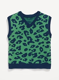 Image number 1 showing, Printed Oversized Sweater Vest for Toddler Boys