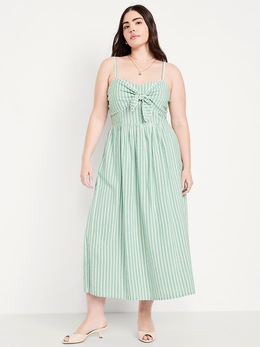 Image number 5 showing, Fit & Flare Tie-Front Seersucker Midi Dress