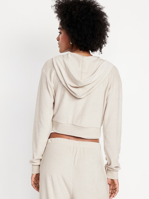 Image number 2 showing, Cropped Terry Zip Hoodie