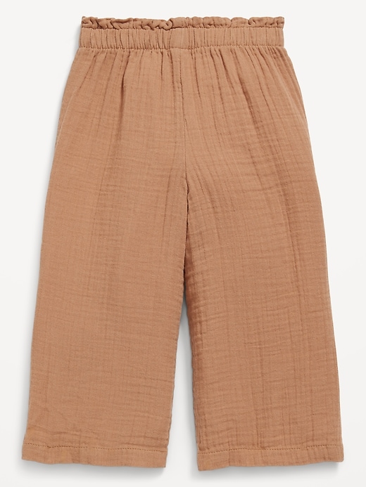 Image number 2 showing, Double-Weave Wide-Leg Cargo Pants for Toddler Girls