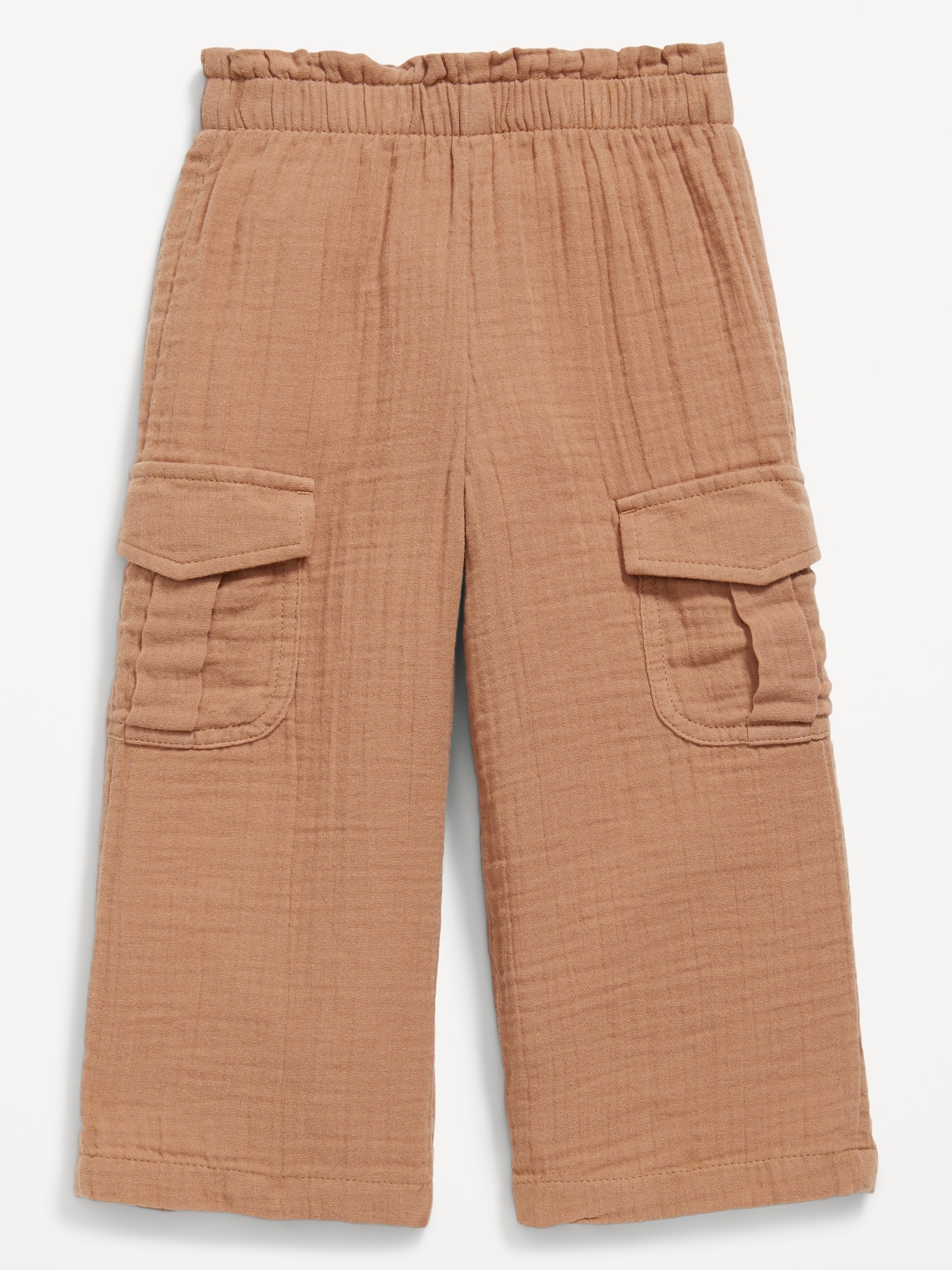 Double-Weave Wide-Leg Cargo Pants for Toddler Girls