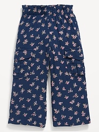 Image number 3 showing, Double-Weave Wide-Leg Cargo Pants for Toddler Girls