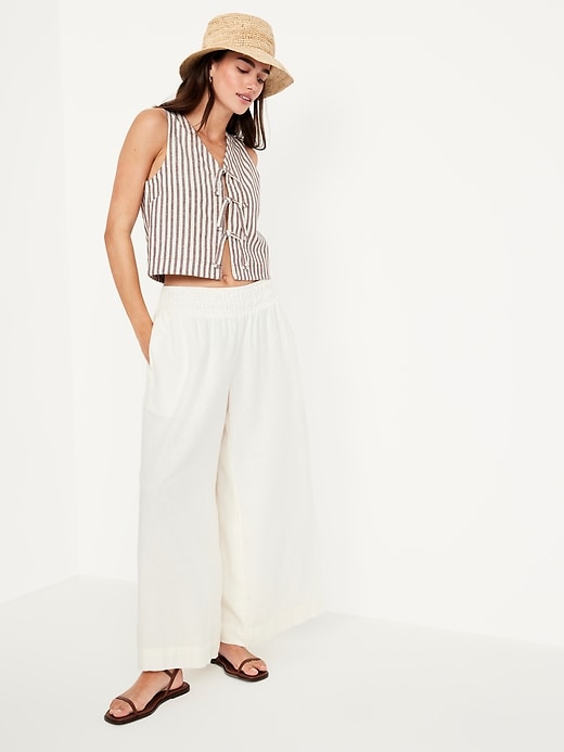 Image number 3 showing, Linen-Blend Tie-Front Vest