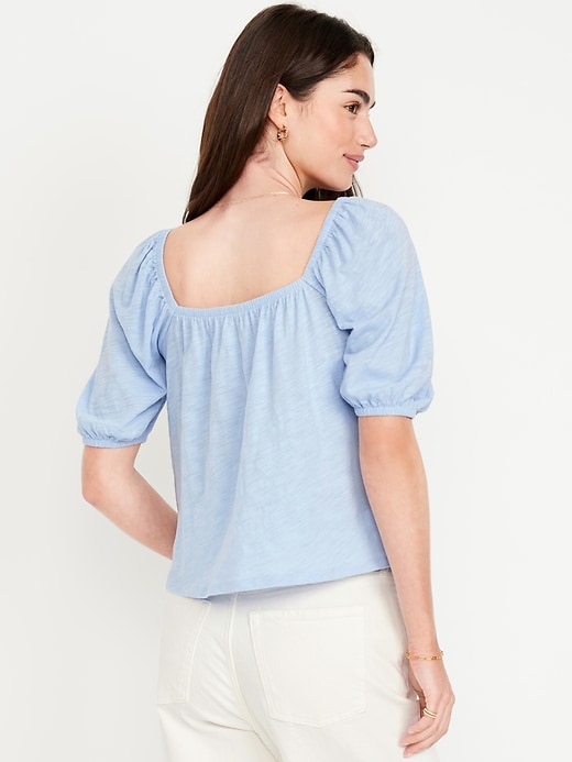 Image number 2 showing, Square-Neck Puff-Sleeve Top