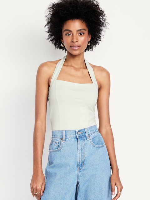 Double-Layer Halter Top - Succulent