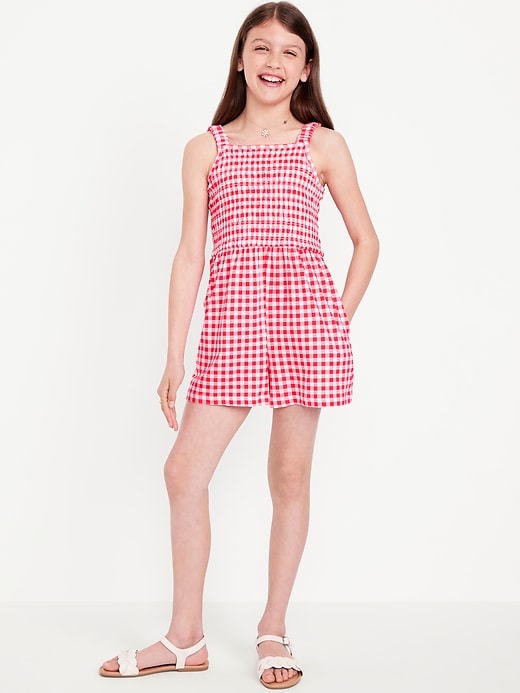 Image number 1 showing, Sleeveless Smocked Romper for Girls