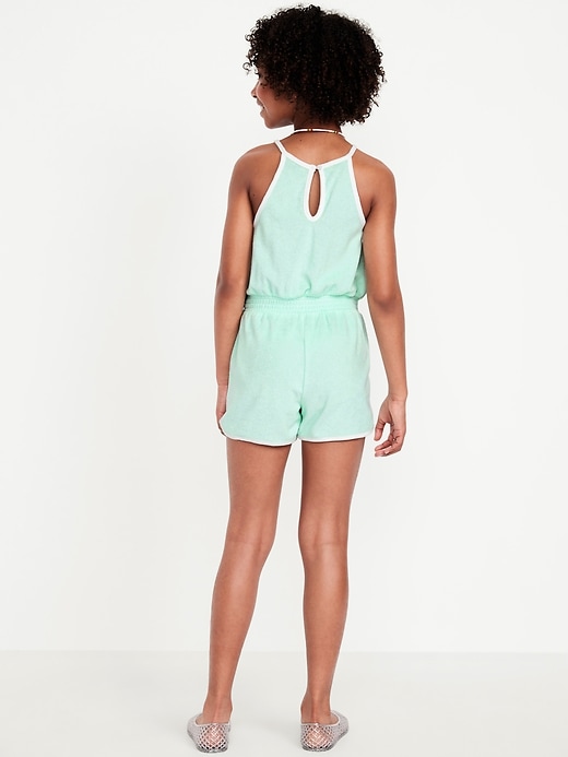 Image number 2 showing, Waist-Defined Terry Romper for Girls