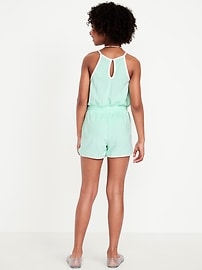 Image number 2 showing, Waist-Defined Terry Romper for Girls