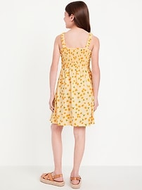 Image number 2 showing, Fit & Flare Sleeveless Smocked Dress for Girls