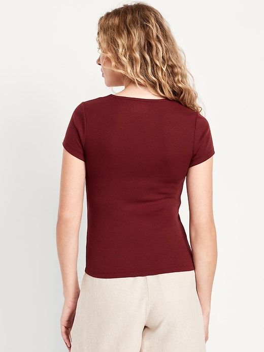 Image number 2 showing, Ribbed Square-Neck T-Shirt