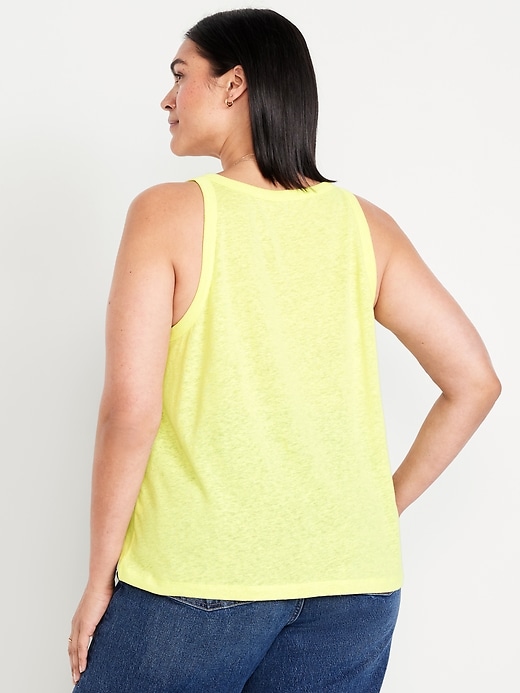 Image number 7 showing, Linen-Blend Tank Top