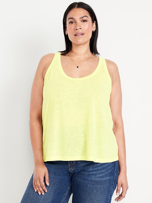 Image number 6 showing, Linen-Blend Tank Top